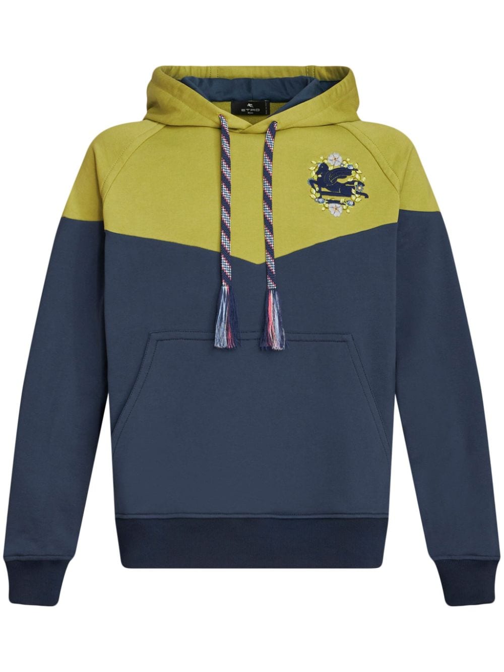 ETRO Pegaso-motif cotton hoodie - Blue von ETRO