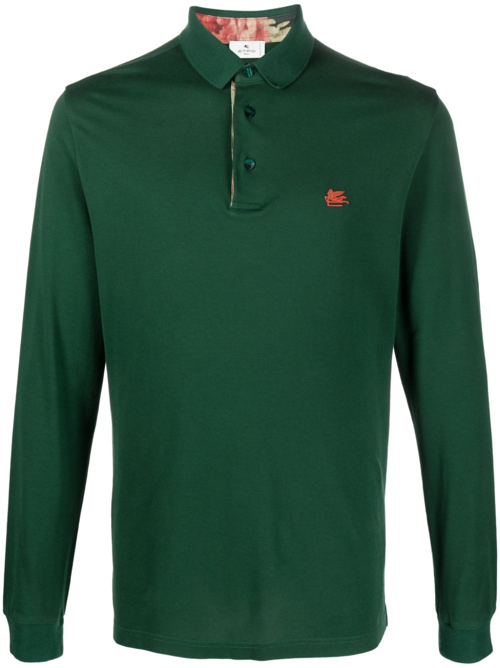 ETRO Pegaso-motif cotton polo shirt - Green von ETRO