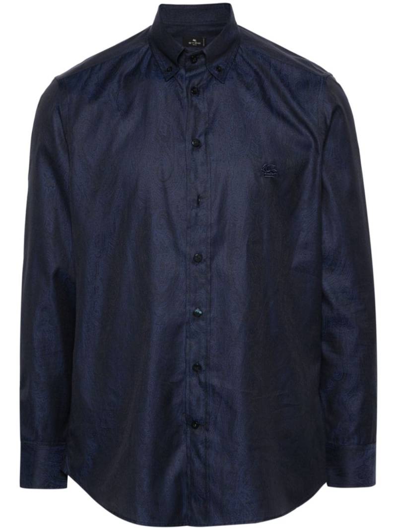 ETRO Pegaso-motif cotton shirt - Blue von ETRO
