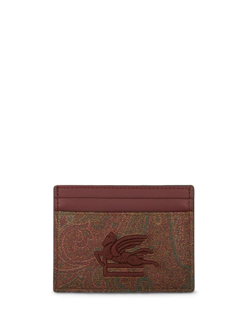 ETRO Pegaso-motif paisley-print cardholder - Brown von ETRO