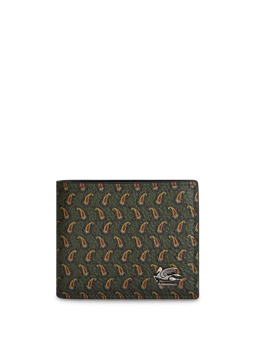 ETRO Pegaso-plaque paisley-print wallet - Green von ETRO