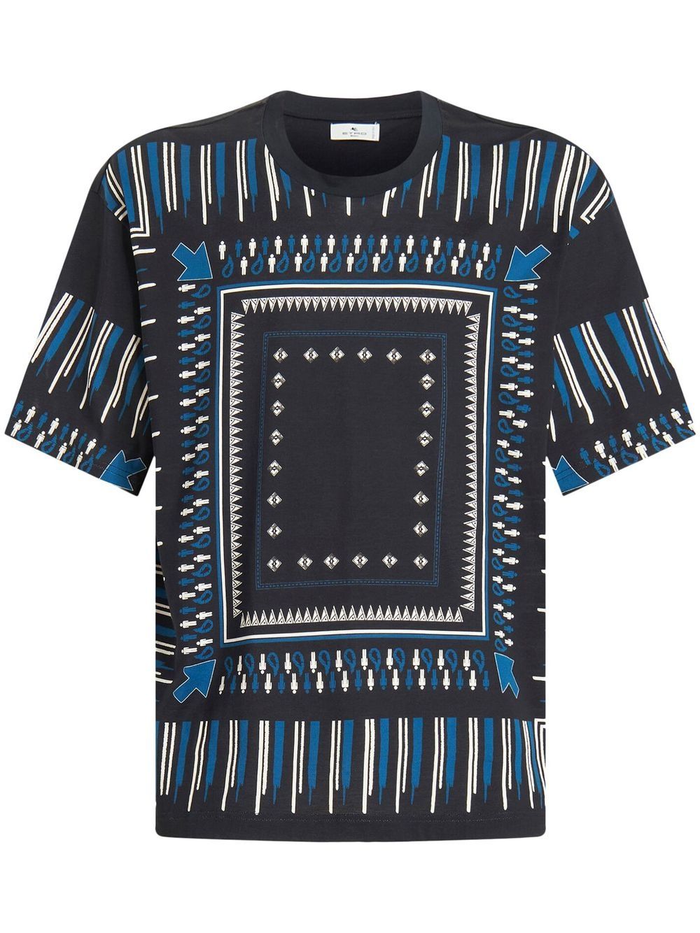 ETRO abstract-print cotton T-Shirt - Blue von ETRO