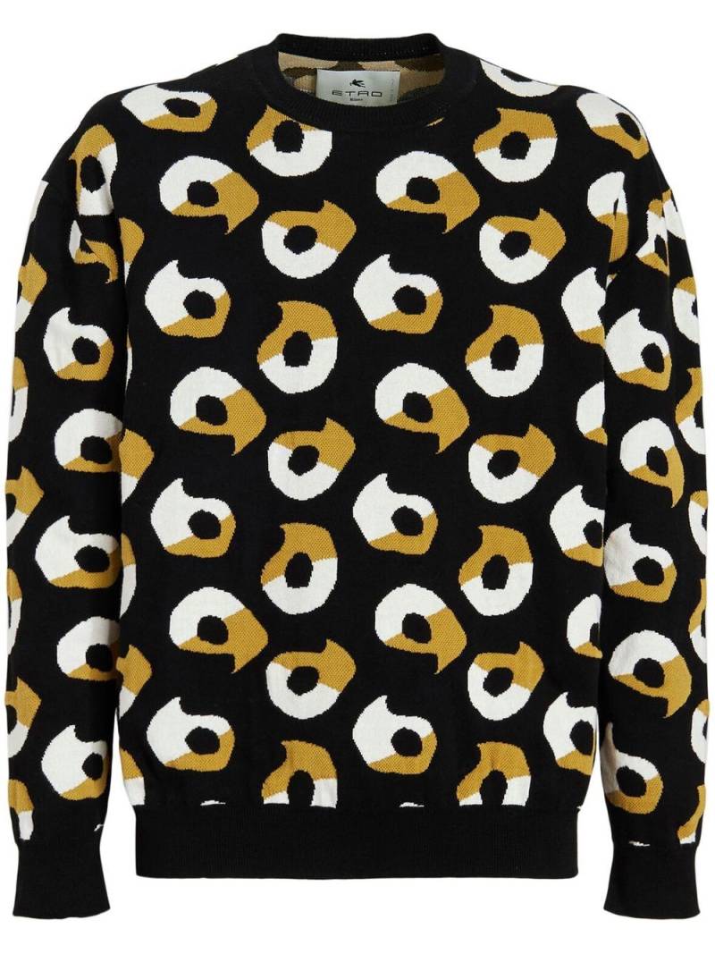 ETRO abstract-print cotton jumper - Black von ETRO