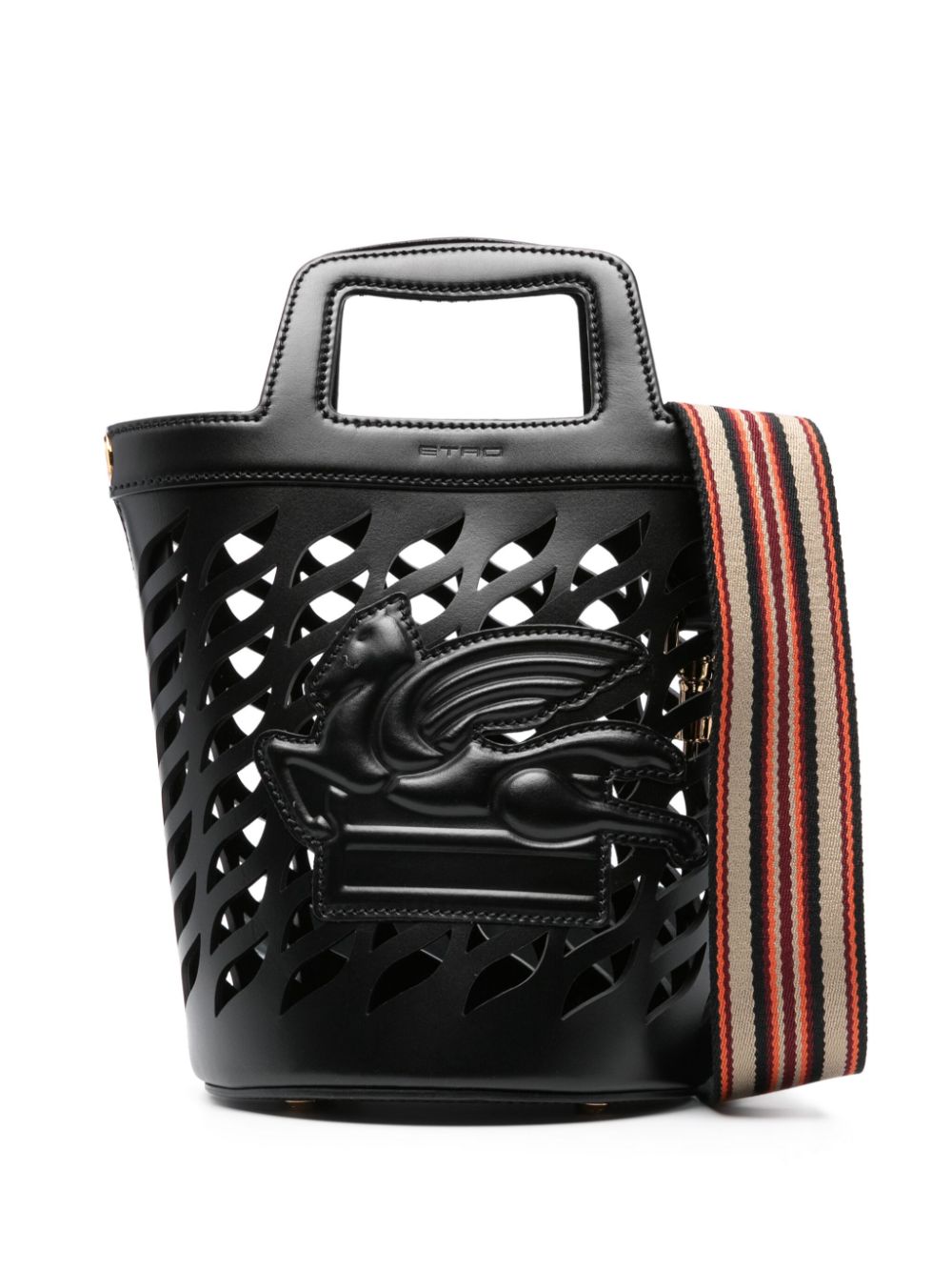 ETRO appliqué-logo bucket bag - Black von ETRO