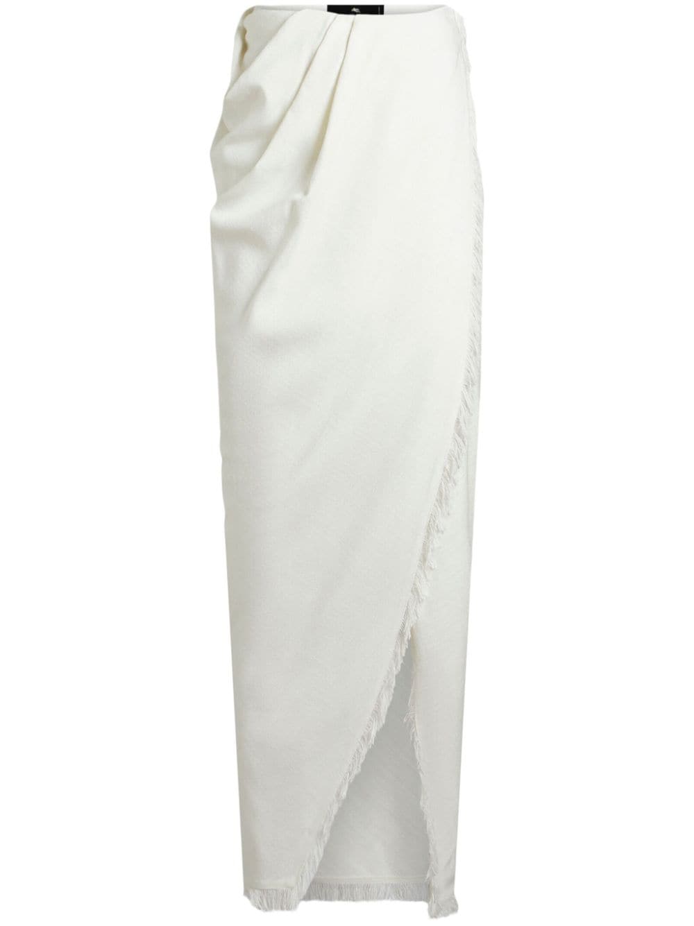 ETRO asymmetric slub-texture skirt - White von ETRO