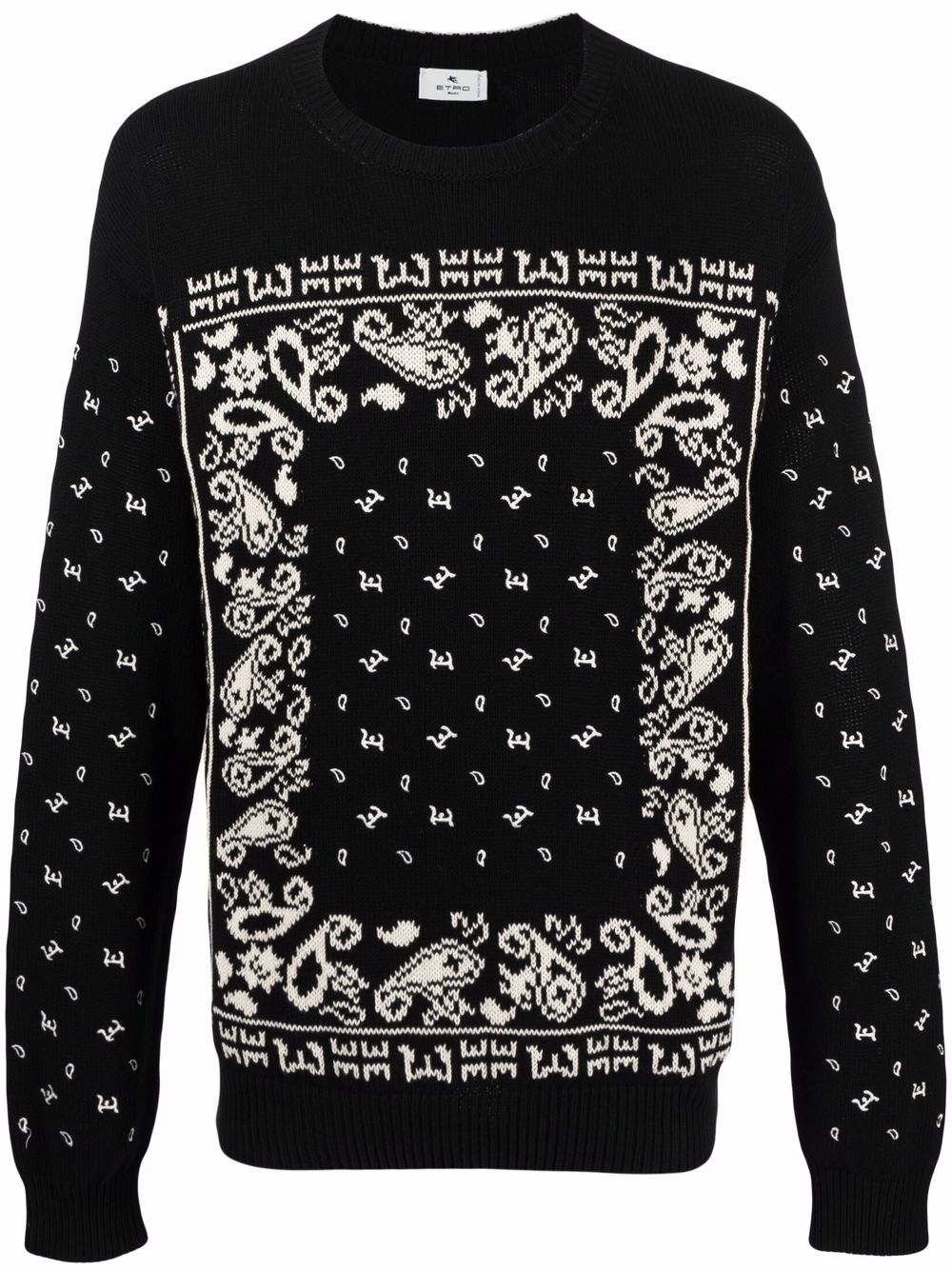 ETRO bandana-embroidered cotton jumper - Black von ETRO
