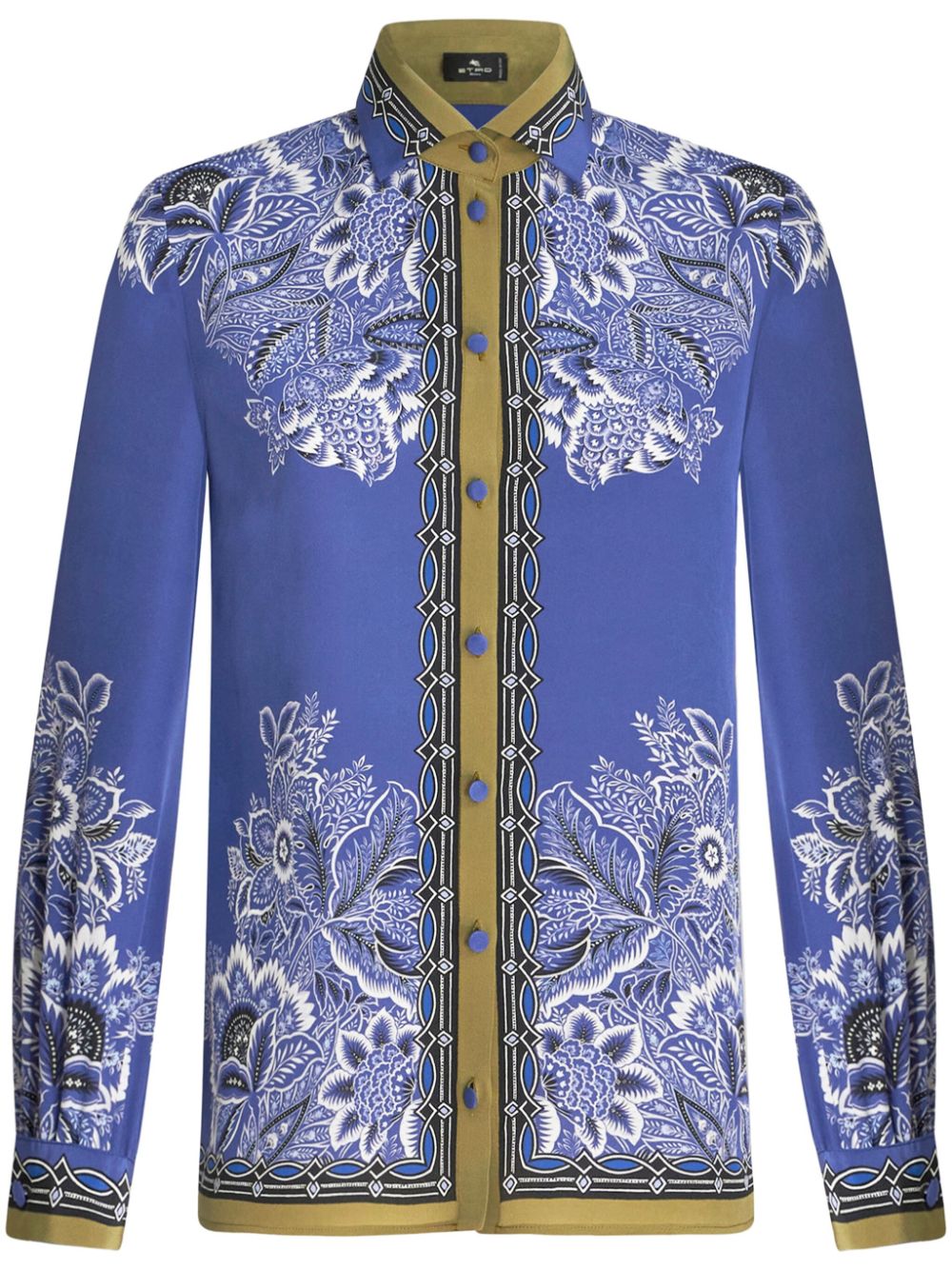 ETRO bandana-print silk crepe shirt - Blue von ETRO