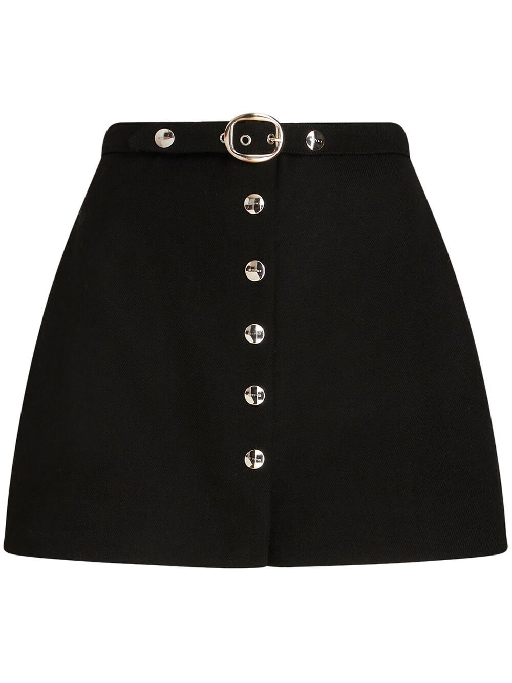 ETRO belted virgin wool miniskirt - Black von ETRO