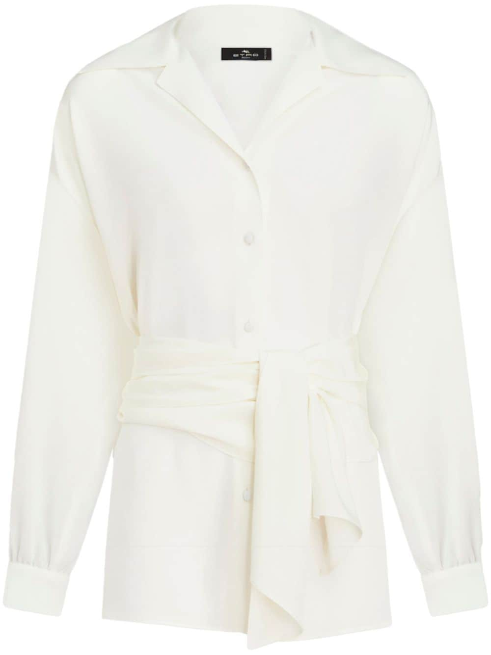 ETRO belted silk shirt - White von ETRO