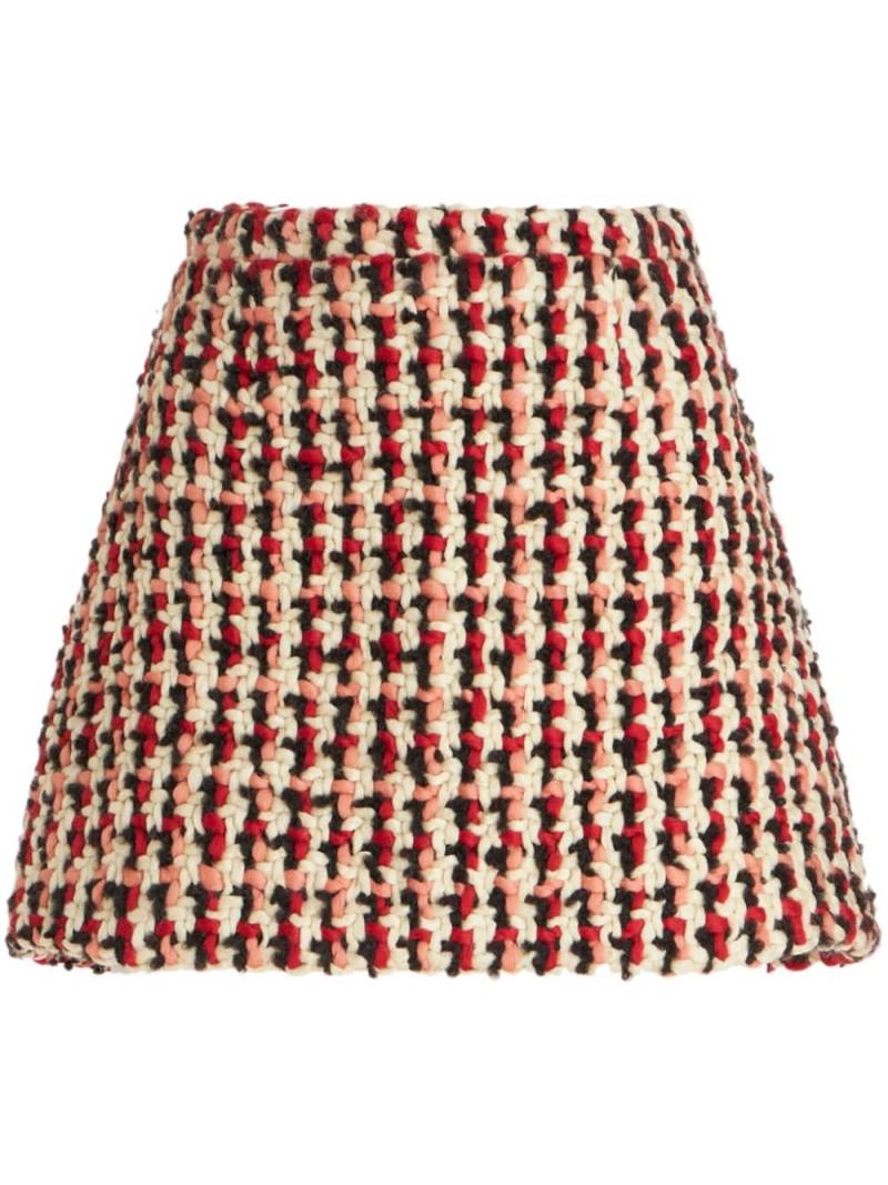 ETRO bouclé wool-blend mini skirt - Red von ETRO