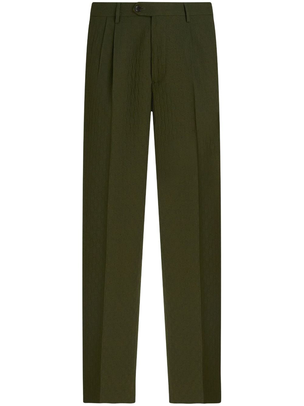 ETRO box-pleat virgin-wool trousers - Green von ETRO