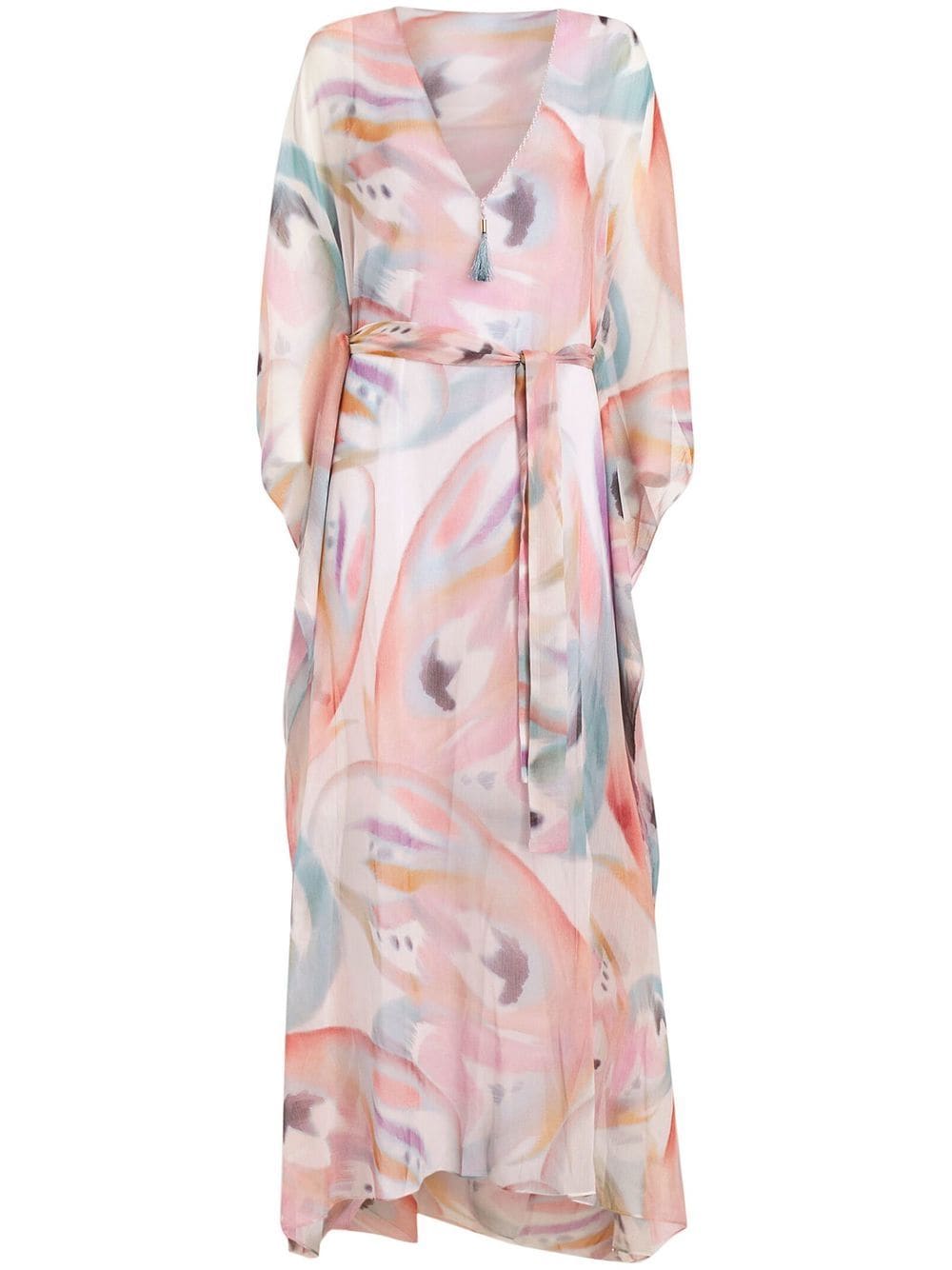 ETRO brushstroke-pattern V-neck maxi dress - Pink von ETRO