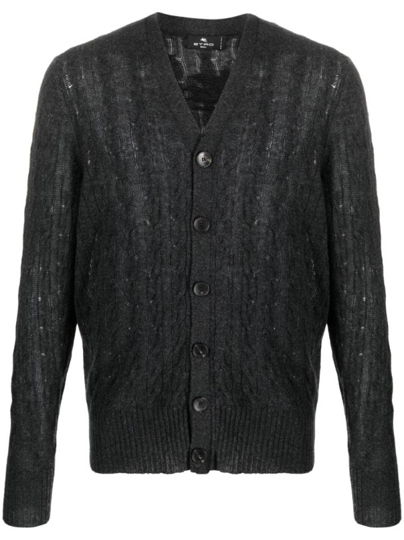 ETRO cable-knit cashmere cardigan - Grey von ETRO