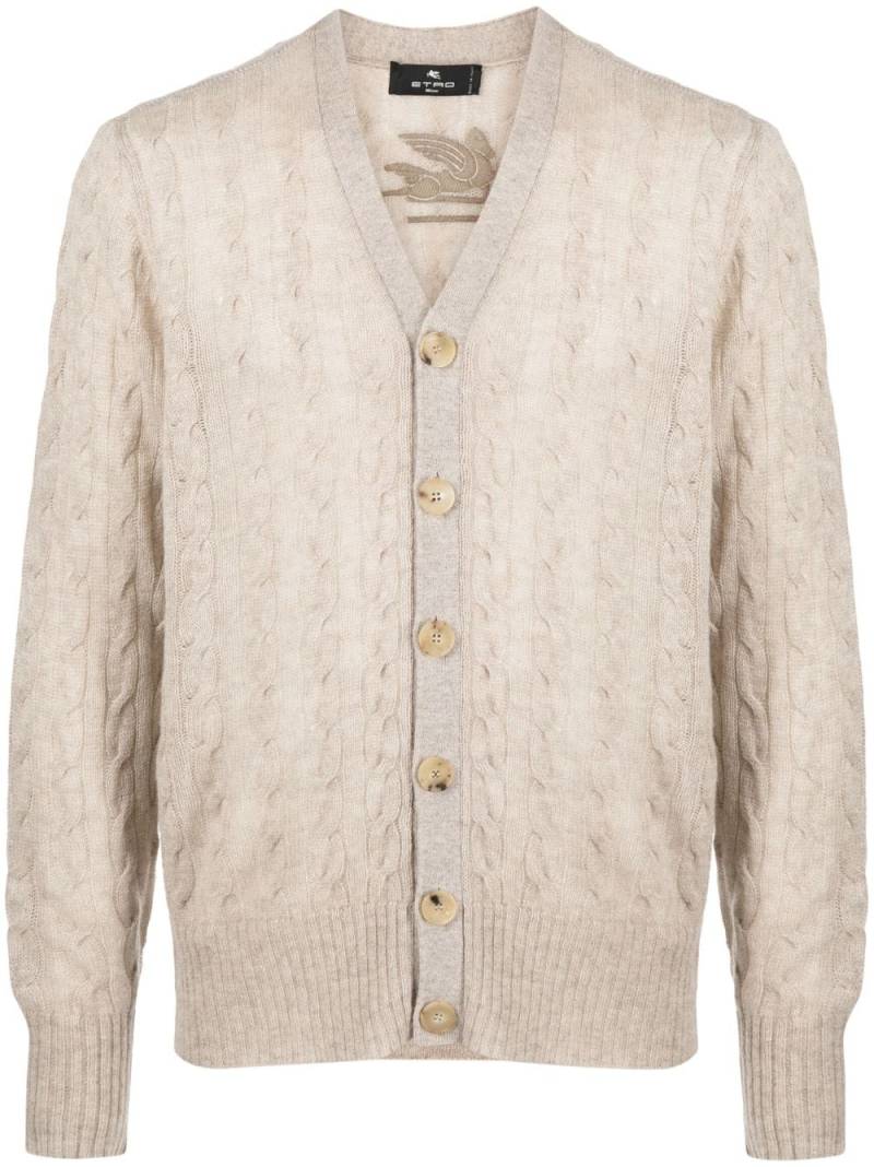 ETRO cable-knit cashmere cardigan - Neutrals von ETRO