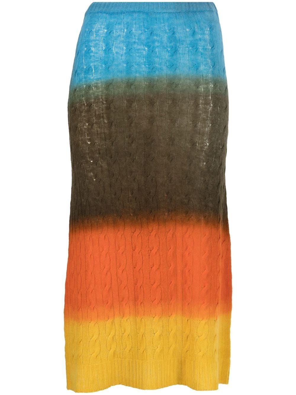 ETRO cable-knit wool midi skirt - Orange von ETRO