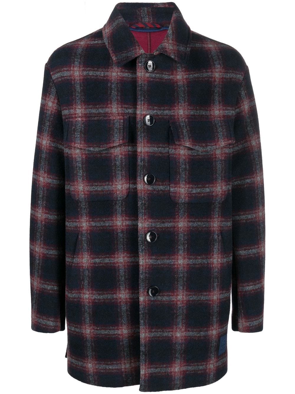 ETRO check-pattern single-breasted coat - Blue von ETRO