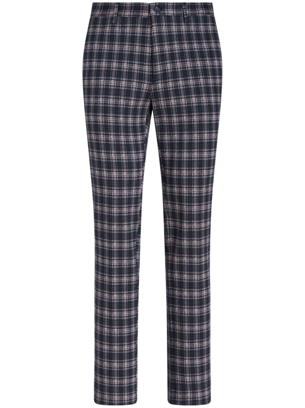 ETRO checked stretch-cotton straight-leg trousers - Black von ETRO