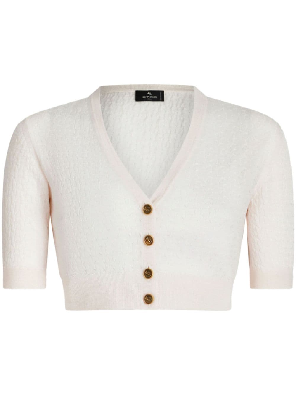 ETRO cropped buttoned wool cardigan - White von ETRO