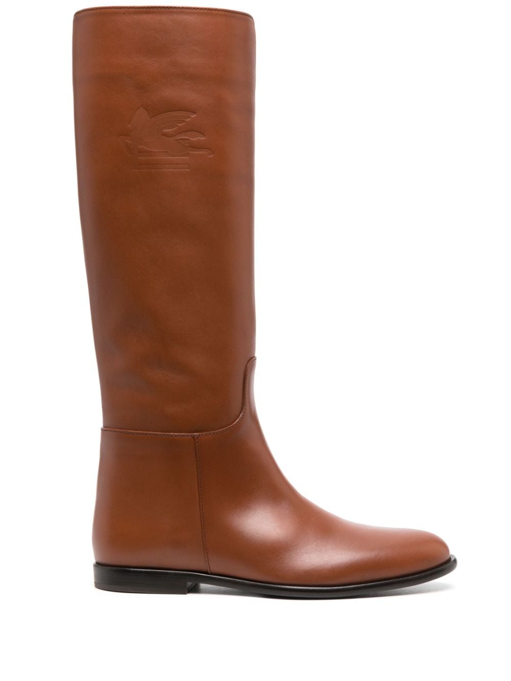 ETRO debossed-logo leather boots - Brown von ETRO