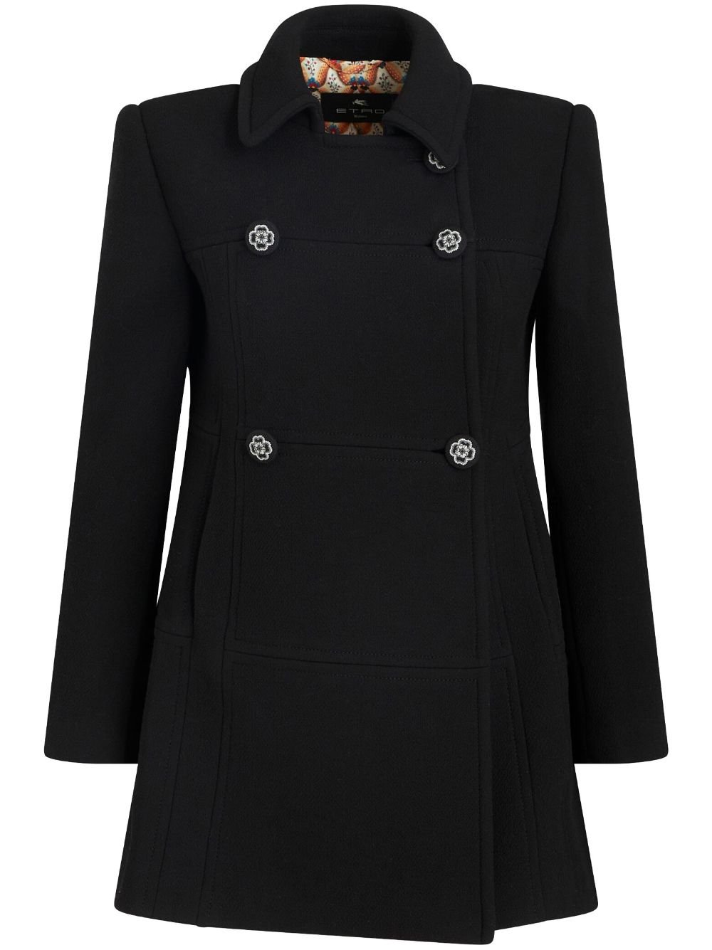 ETRO double-breast wool coat - Black von ETRO