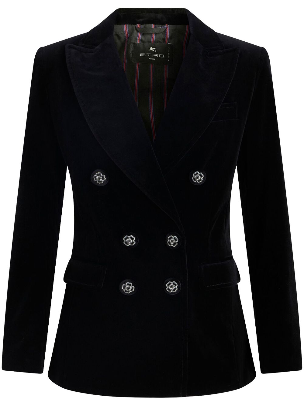 ETRO double-breasted velvet blazer - Black von ETRO