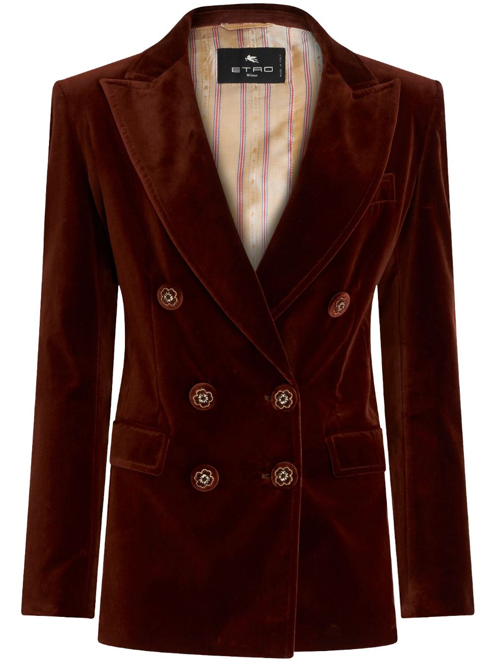 ETRO double-breasted velvet blazer - Brown von ETRO