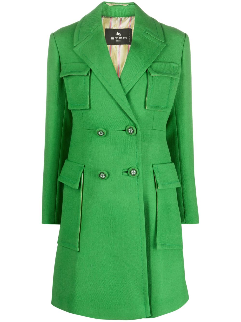 ETRO double-breasted virgin wool coat - Green von ETRO