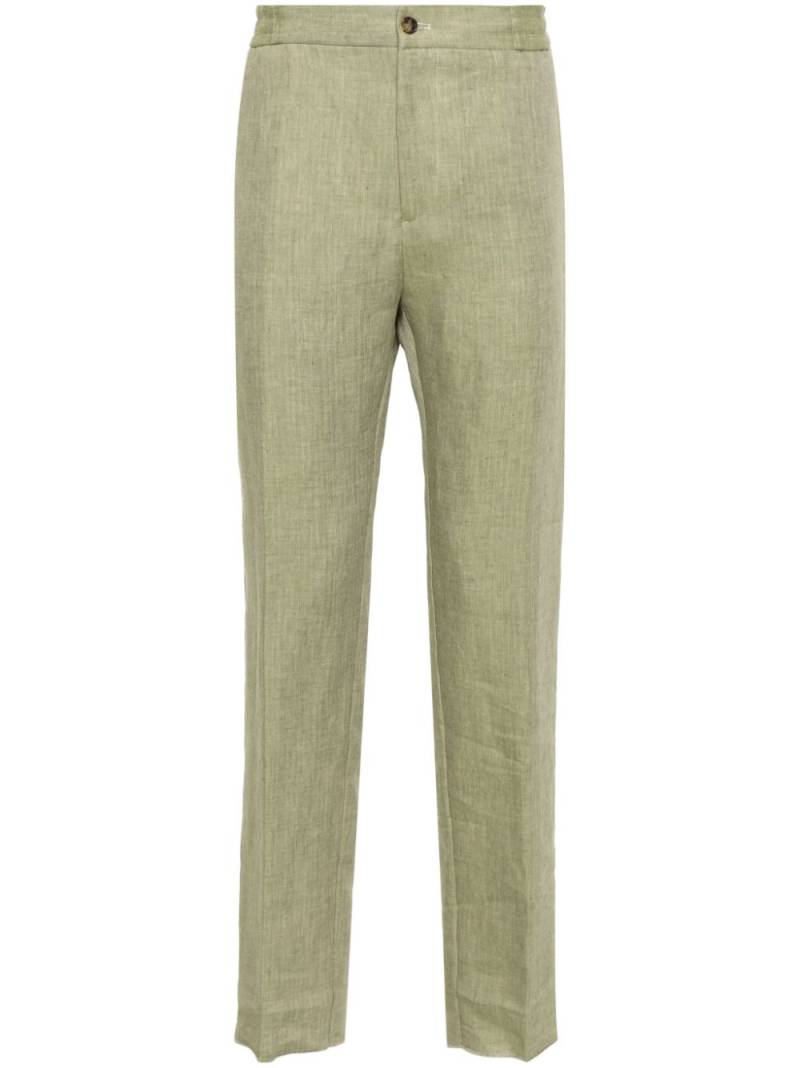 ETRO drawstring linen tapered trousers - Green von ETRO