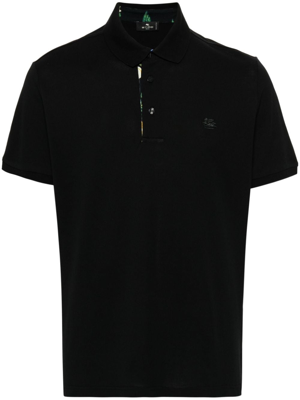 ETRO Pegaso-embroidered cotton polo shirt - Black von ETRO