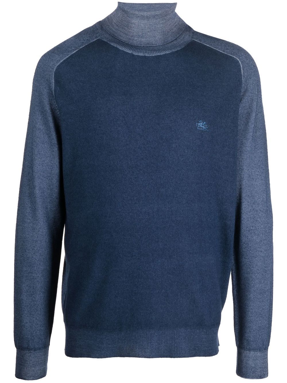 ETRO embroidered-logo roll neck sweater - Blue von ETRO