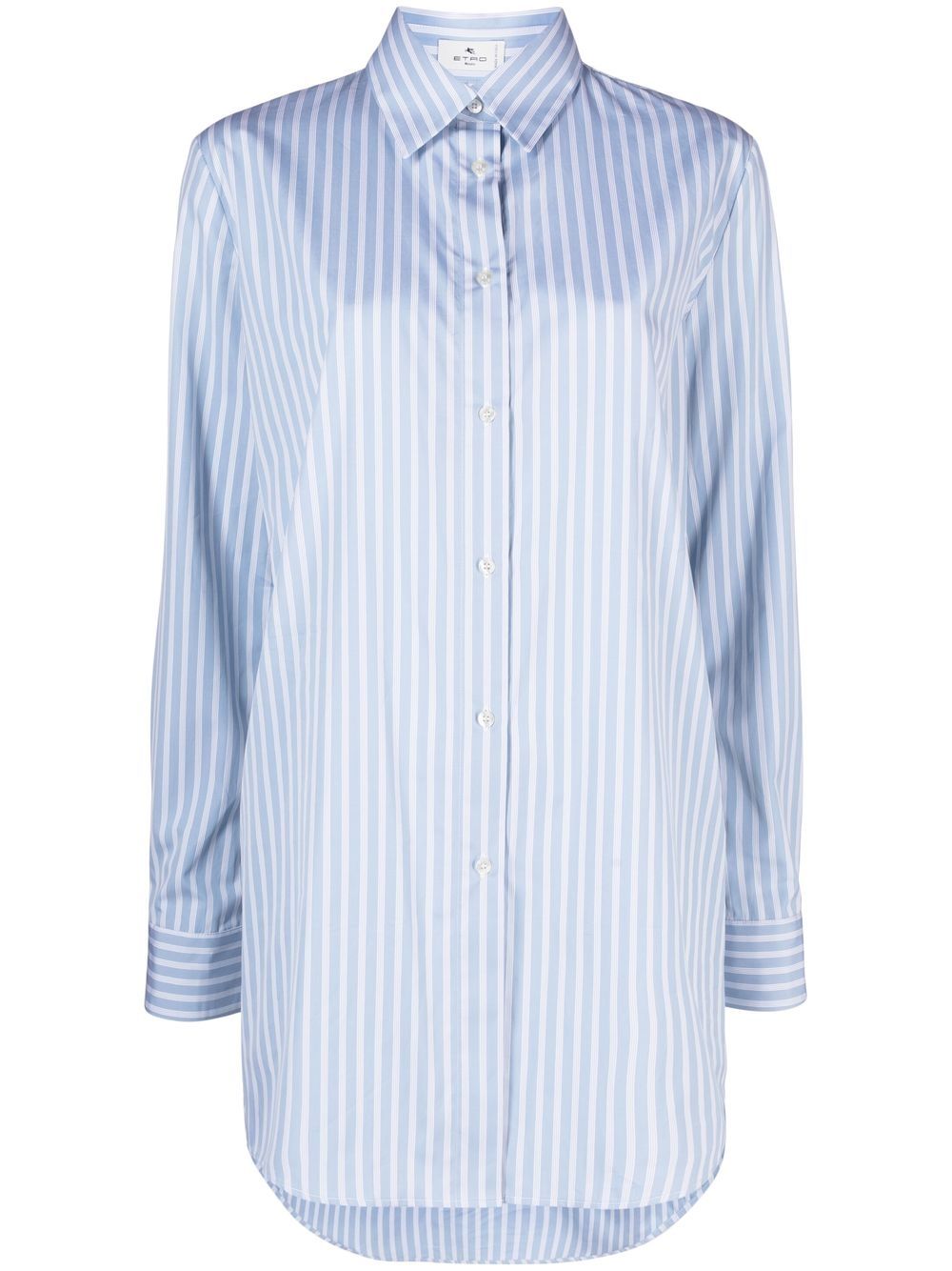 ETRO embroidered-logo striped shirt - Blue von ETRO