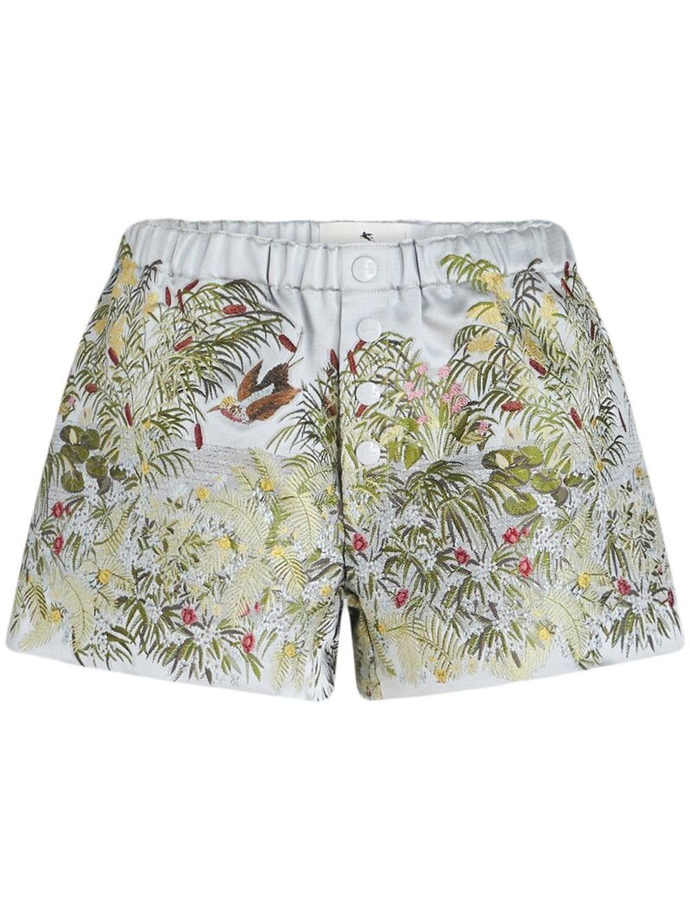 ETRO embroidered satin shorts - Grey von ETRO