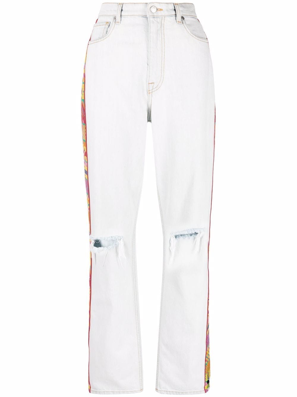 ETRO embroidered-trim straight-leg jeans - Blue von ETRO