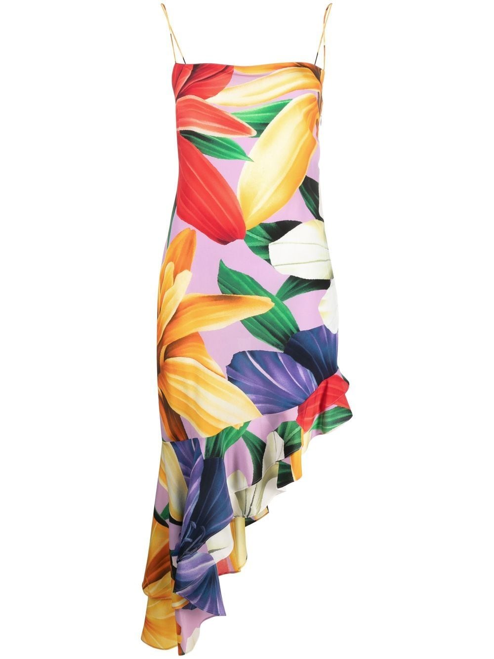 ETRO floral asymmetric midi dress - Red von ETRO