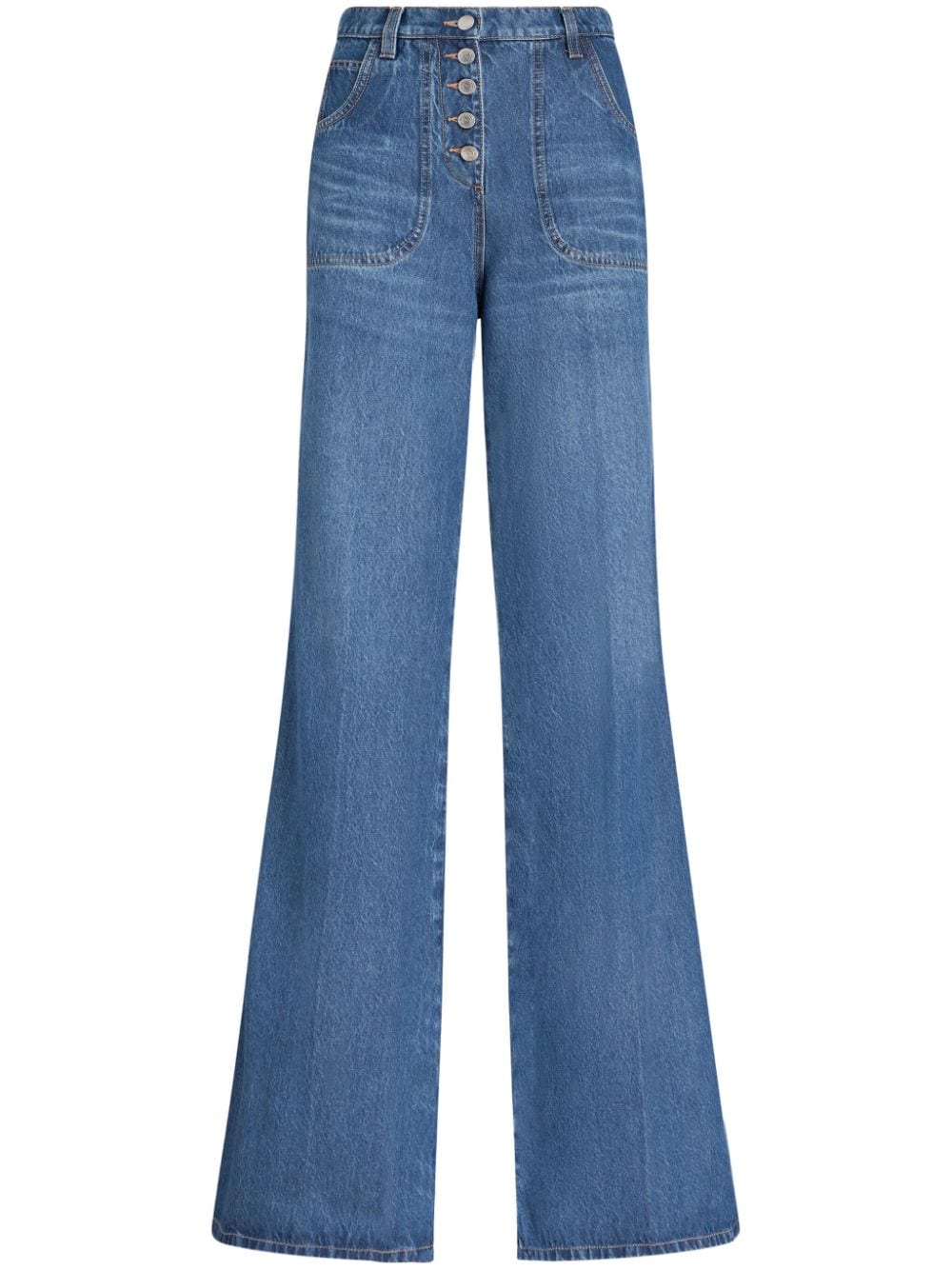 ETRO floral-embroidered flared jeans - Blue von ETRO