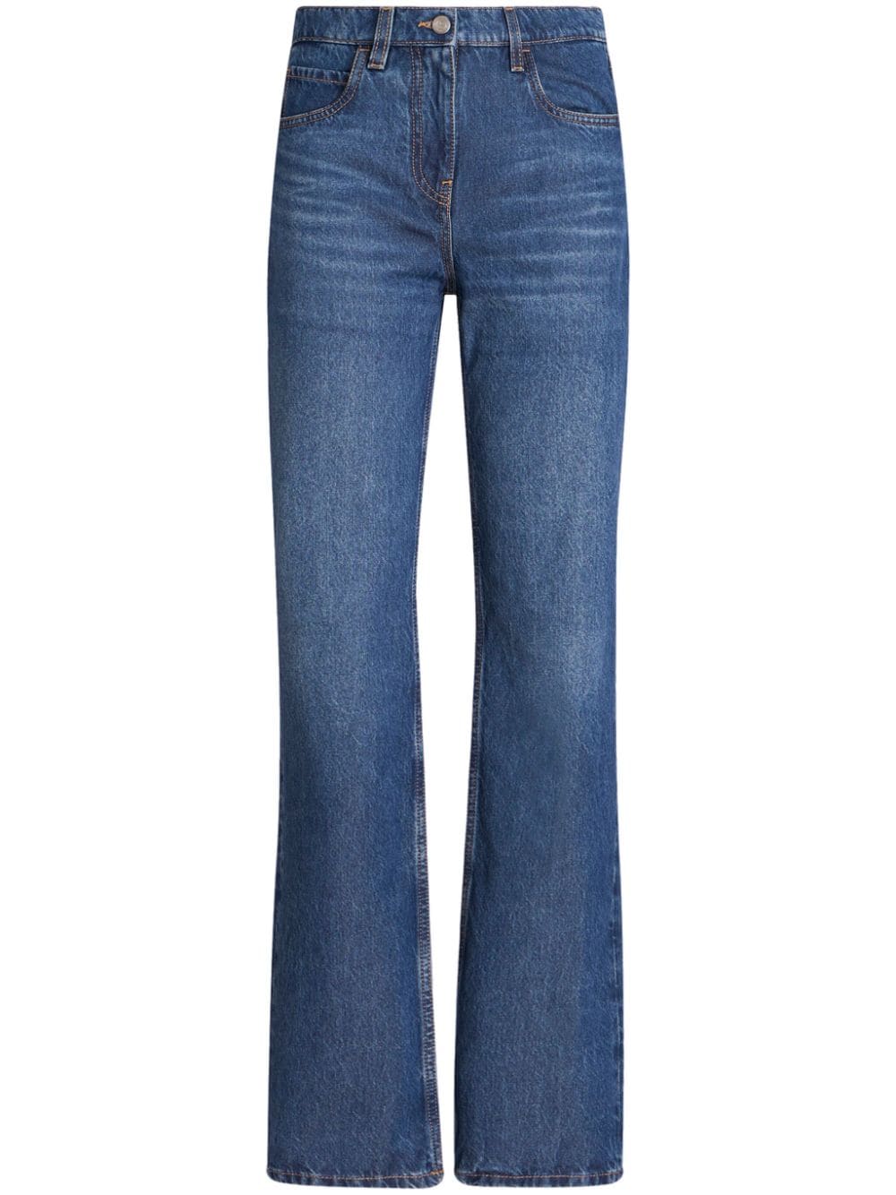 ETRO floral-embroidered high-waist jeans - Blue von ETRO