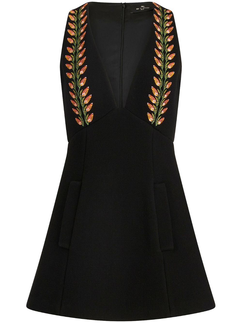 ETRO floral-embroidery sleeveless dress - Black von ETRO