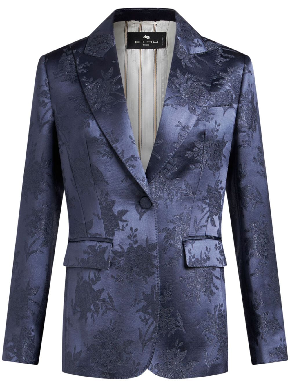 ETRO floral-jacquard single-breasted blazer - Blue von ETRO