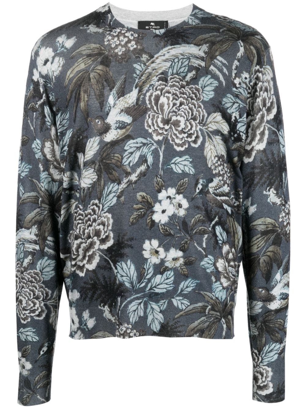 ETRO floral-print cashmere-silk sweatshirt - Blue von ETRO