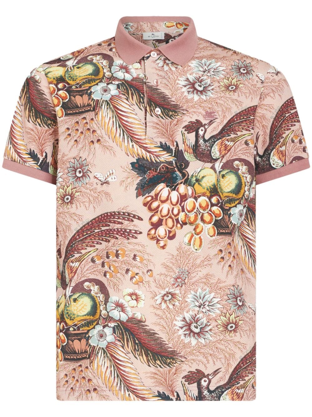 ETRO floral-print cotton polo shirt - Pink von ETRO