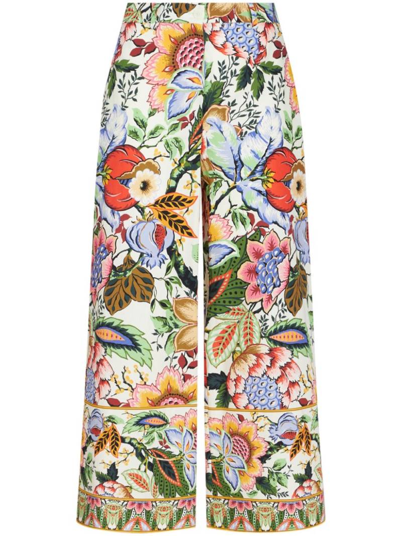 ETRO floral-print cotton poplin culottes - White von ETRO