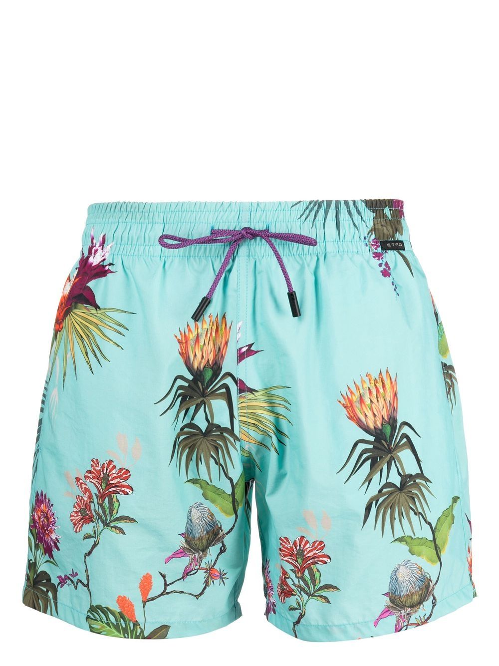 ETRO floral-print drawstring swim shorts - Blue von ETRO