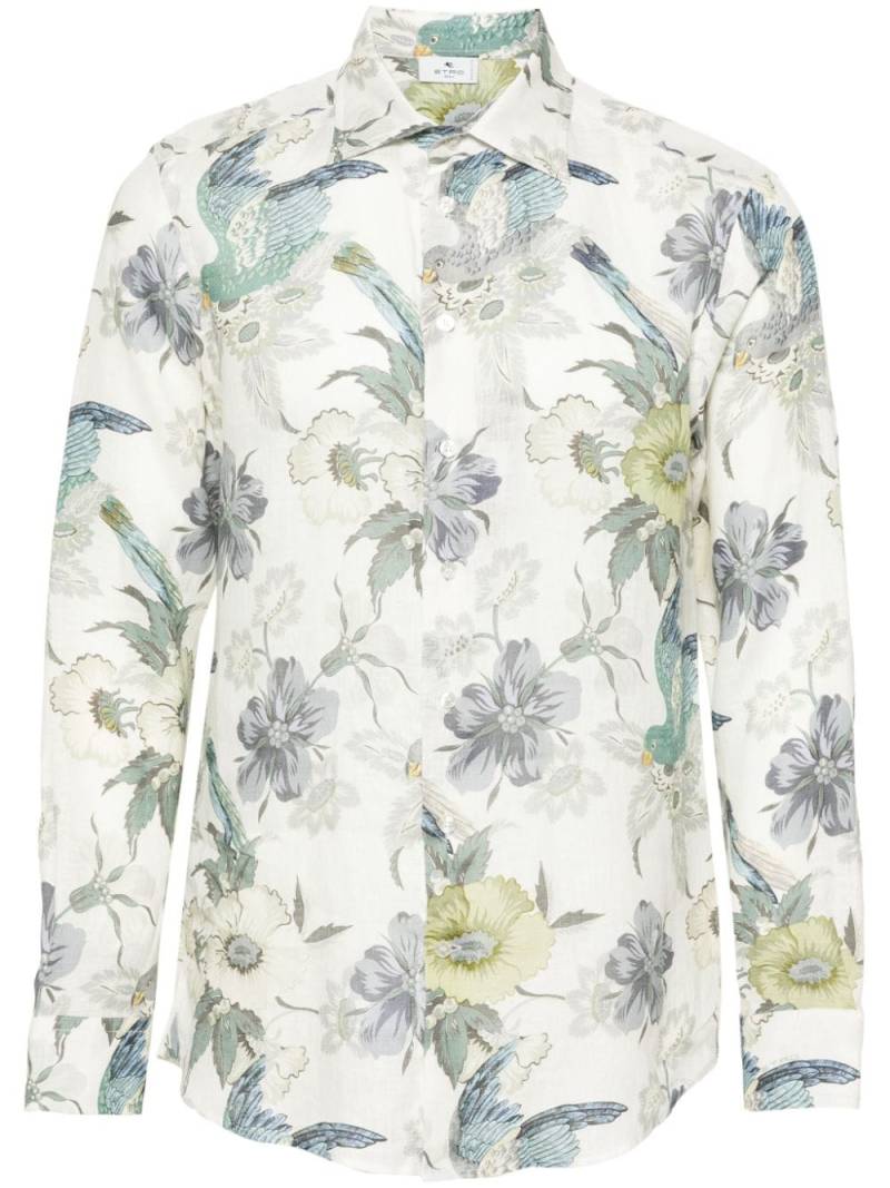 ETRO floral-print linen shirt - Neutrals von ETRO