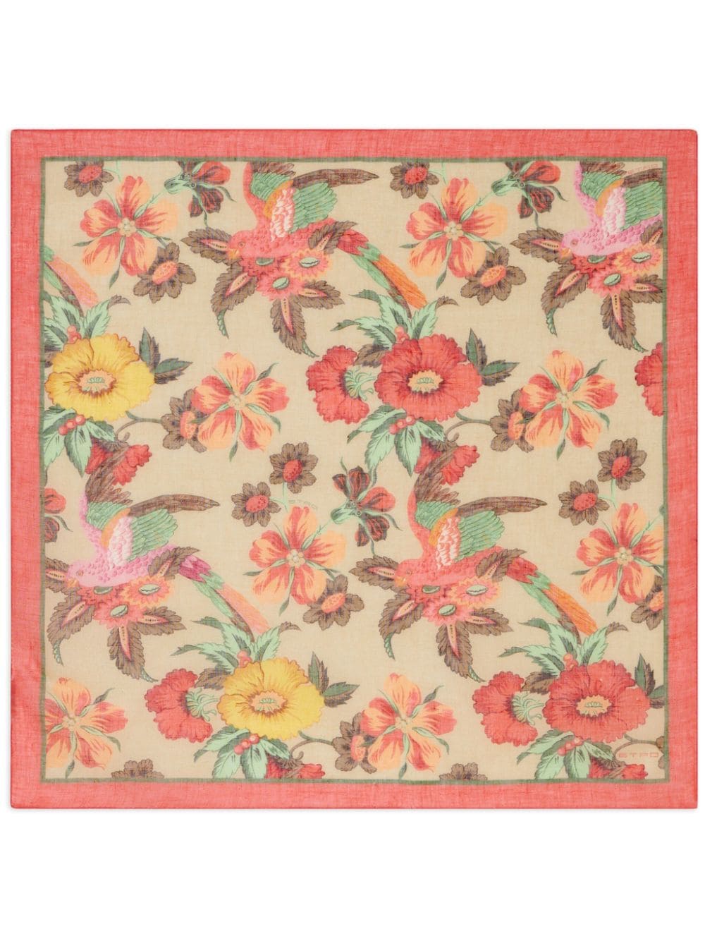 ETRO floral-print linen-silk scarf - Red von ETRO