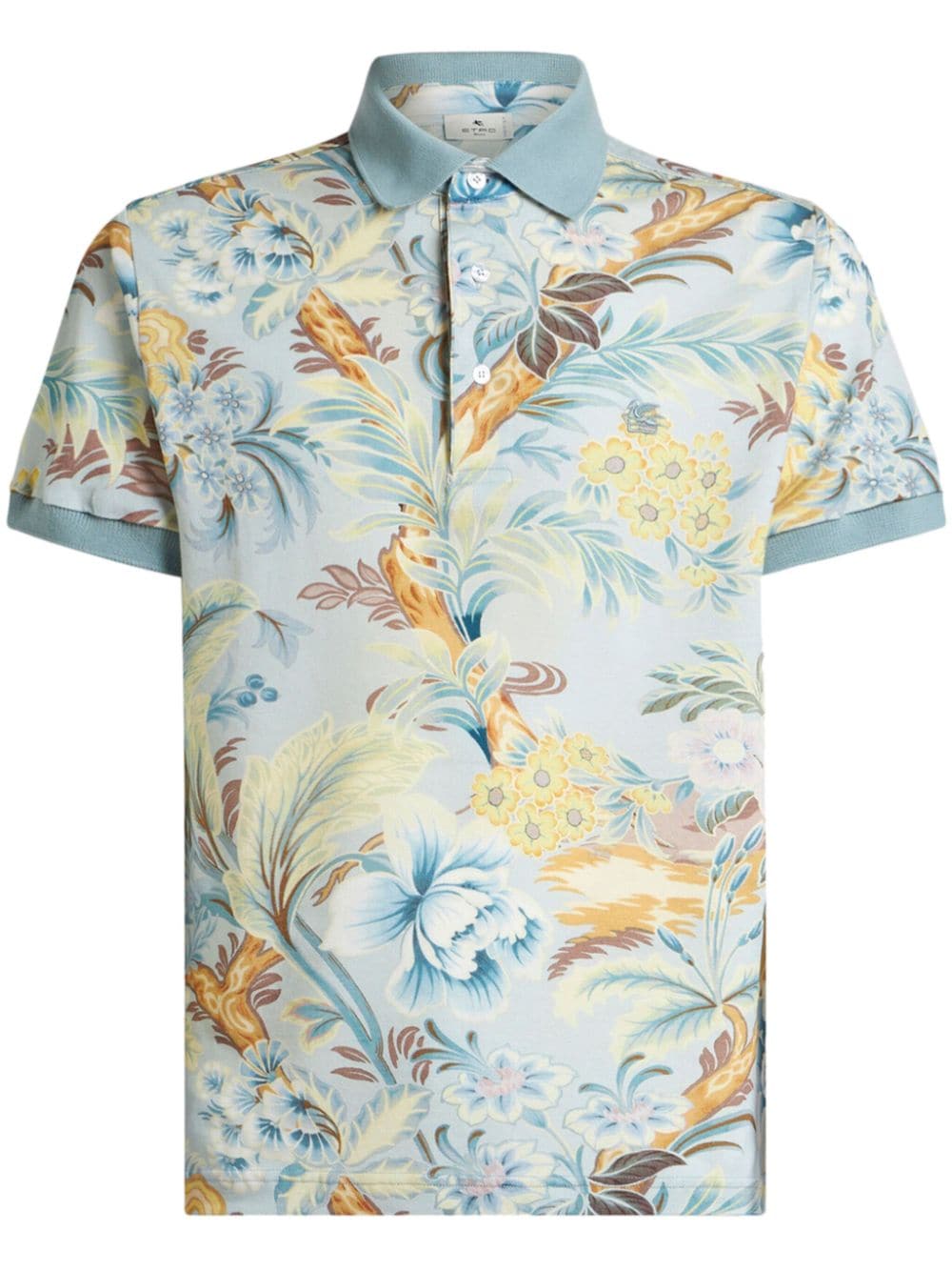 ETRO floral-print polo shirt - Blue von ETRO