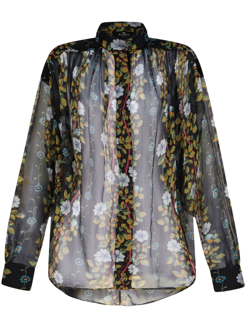 ETRO floral-print silk blouse - Black von ETRO