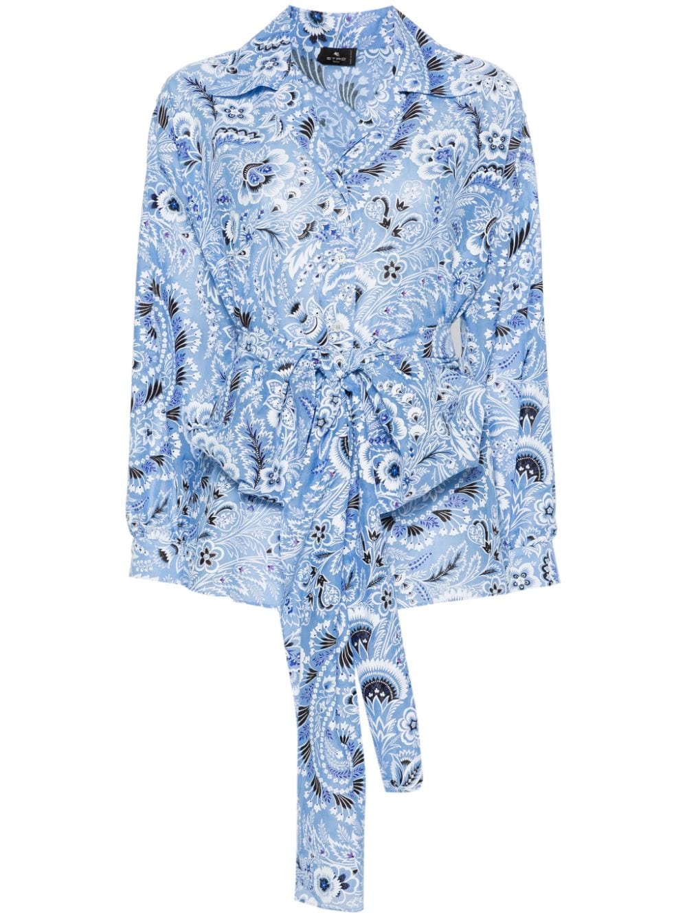 ETRO floral-print silk-cotton shirt - Blue von ETRO