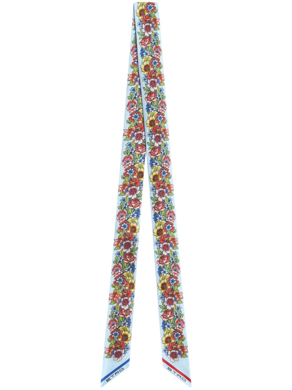 ETRO floral-print silk scarf - Blue von ETRO