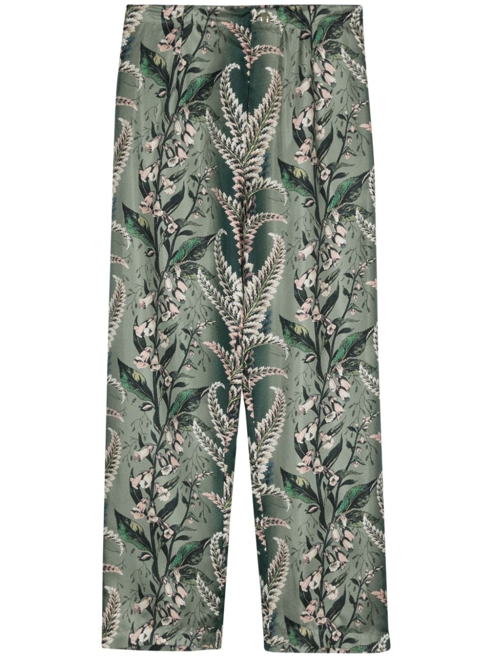 ETRO floral-print silk trousers - Green von ETRO