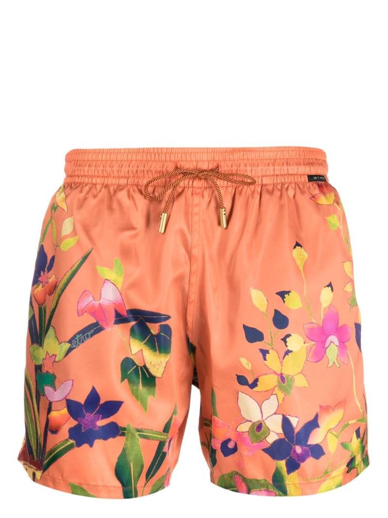 ETRO floral-print swim shorts - Orange von ETRO